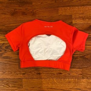 NVGTN CROP open back tee